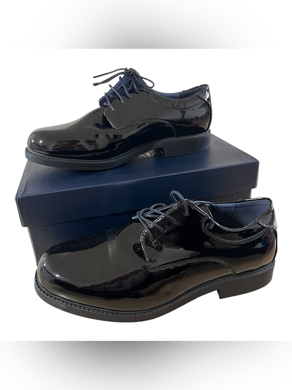 Bruno Marc Men's Black Patent Leather Oxford Dress Shoes Size 11W Formal Tuxedo